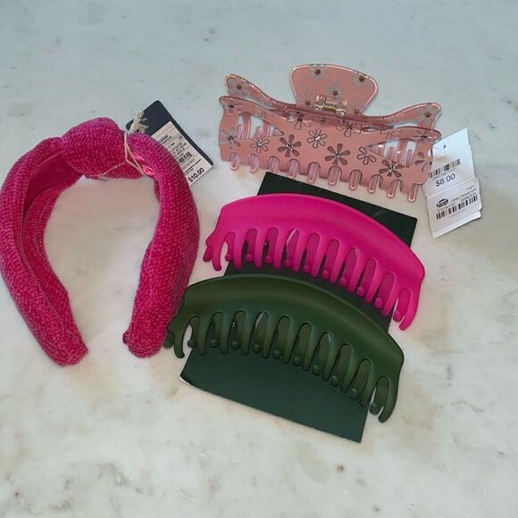 New hairs accessories bundle, claw clips and chenille headband - Picture 1 of 4